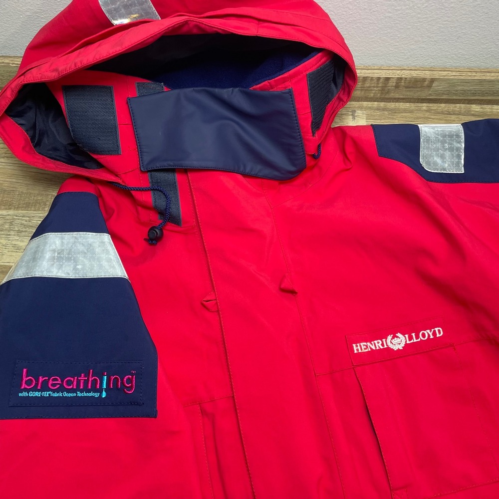 Henri Lloyd Gore-Tex Sailing Jacket Mens XXL Red Navy Breathing Parka UK Made